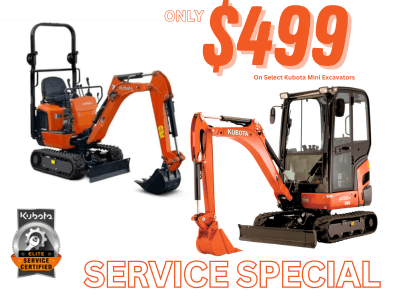Kubota Mini Excavator Service Special