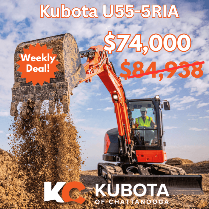 Kubota U55-5RIA Weekly Deal